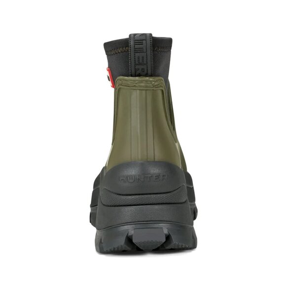 Hunter Women's Eloise Lug Sole Waterproof Neoprene Rain Booties in Dark Green - Picture 5 of 7